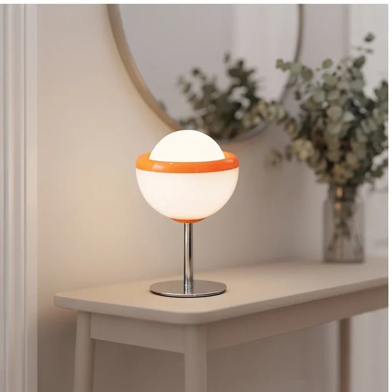 White lamp styled in a warm home setting - 3