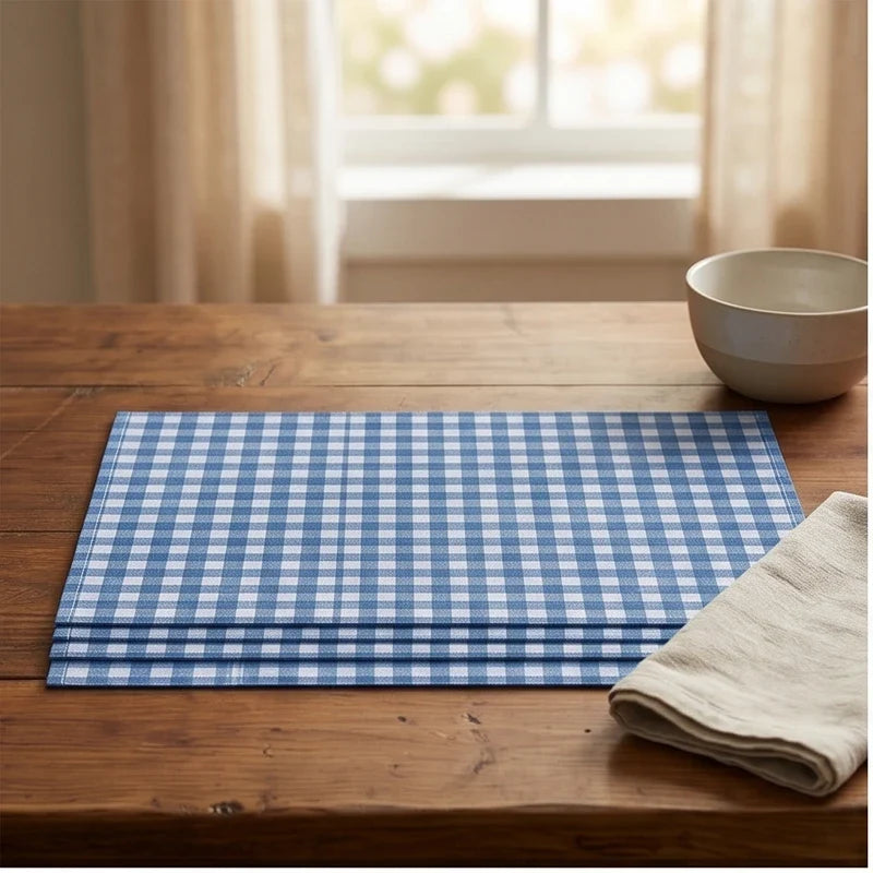5 4/6/8pcs Checkered Pattern Placemats Dining Table Mats Modern Plaid Printed Design for Party Multi Color Table Mat Kitchen Decor lifestyle photo