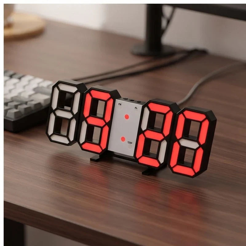 Red clock styled in a warm home setting - 2