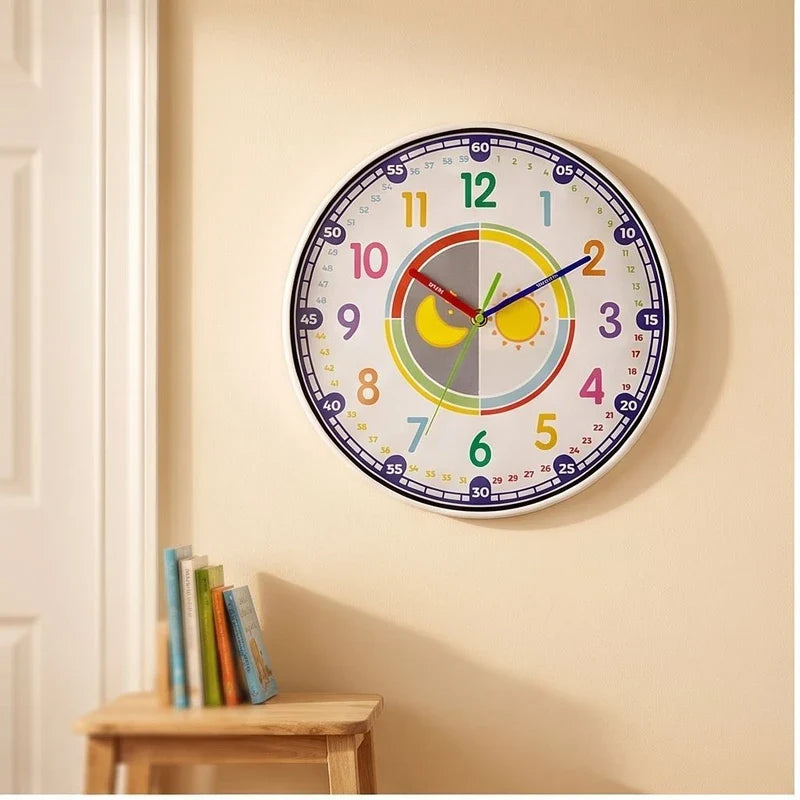 White clock styled in a warm home setting