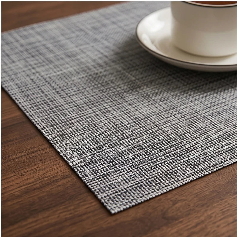 Color 3 Home Heat Insulation Placemat Rectangular Dining Table Decor Cup Pads PVC Waterproof Oilproof Bowl Mats Modern Placemat 45x30cm lifestyle photo - 3