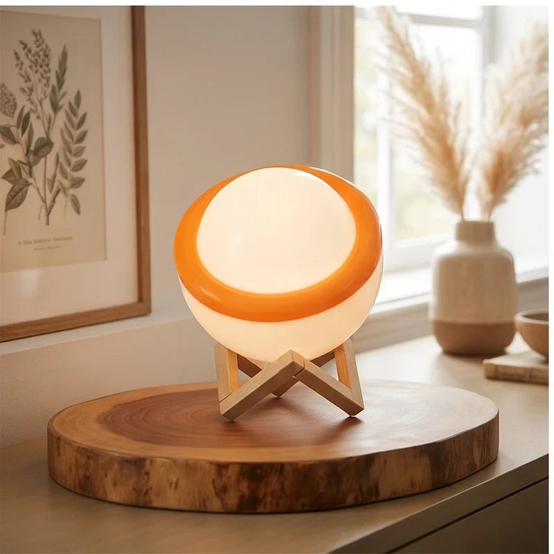 White lamp styled in a warm home setting - 3