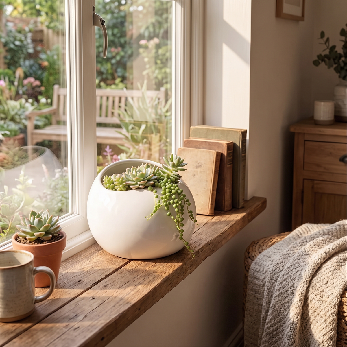 Ceramic Round Wall Planter