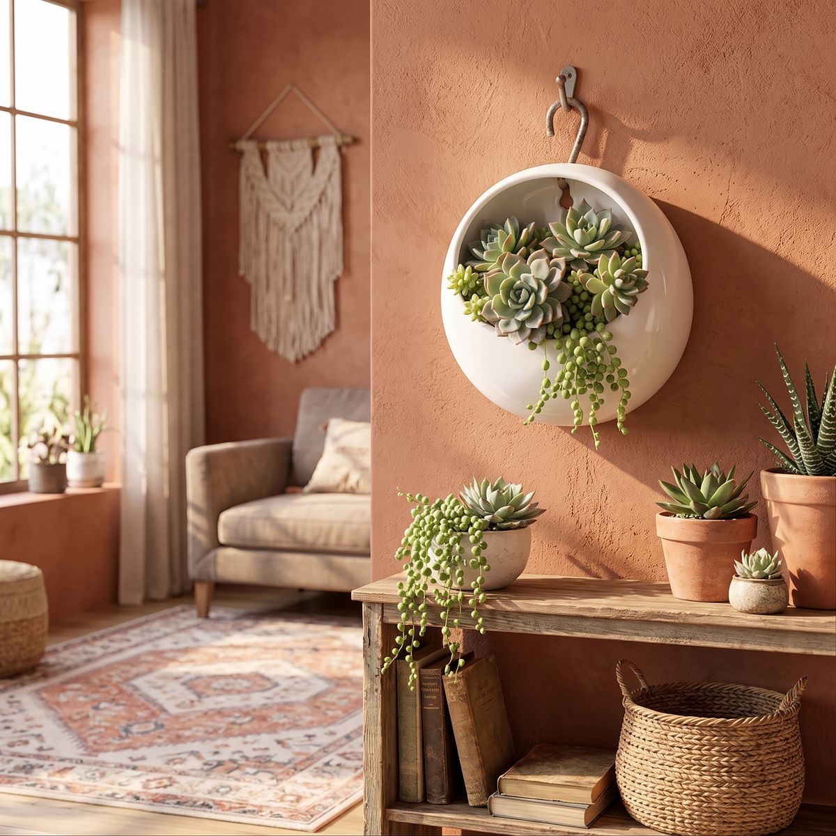 Ceramic Round Wall Planter
