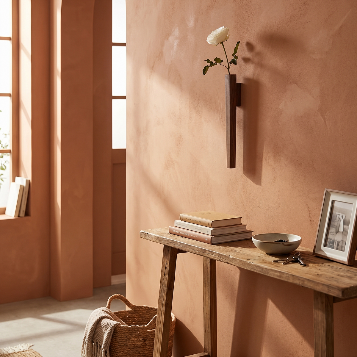 Paloma Wall-Mounted Skinny Wooden Vase