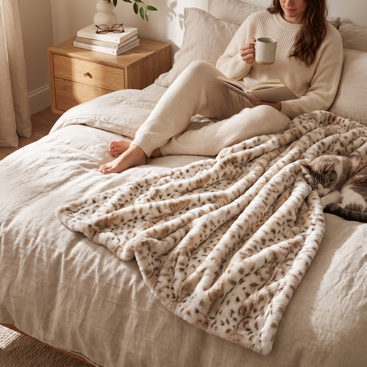 Tawny Plush Faux Fur Throw Blanket