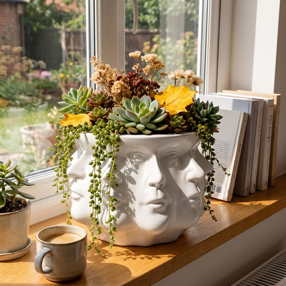 Viridian Ceramic Face Planter