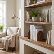 Ashlin Walnut Bookends with Metal Base