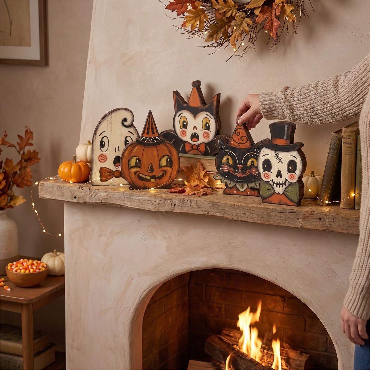 Harvest Halloween Wood Tabletop Signs (Set of 5)