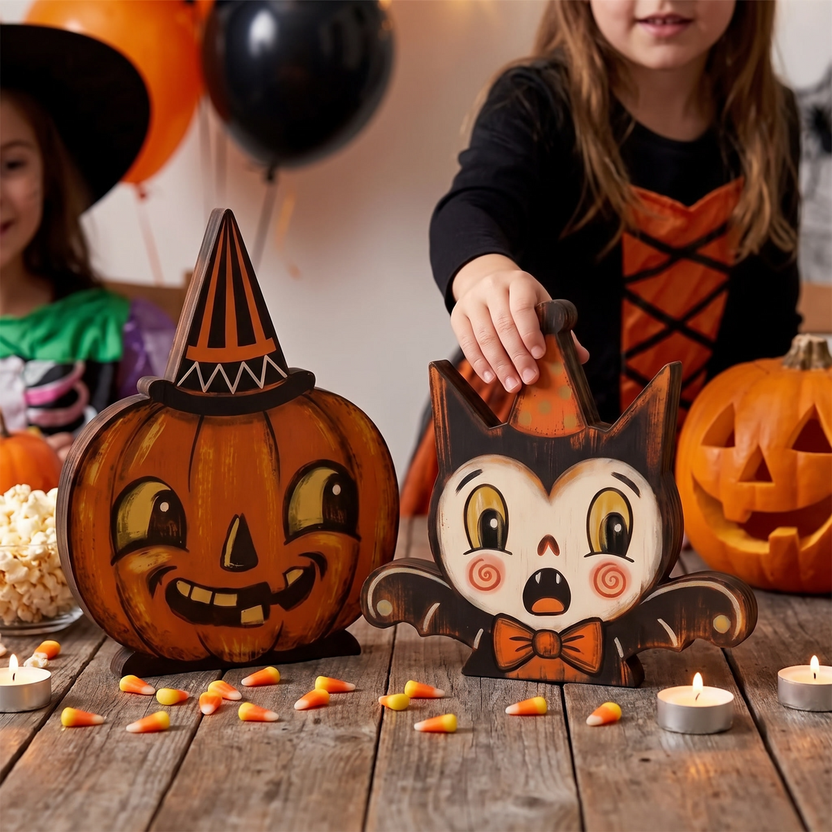 Harvest Halloween Wood Tabletop Signs (Set of 5)