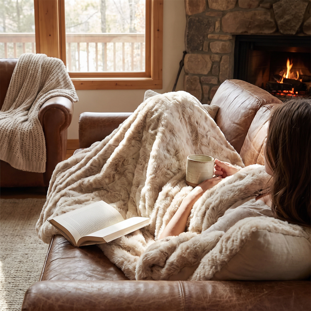 Tawny Plush Faux Fur Throw Blanket