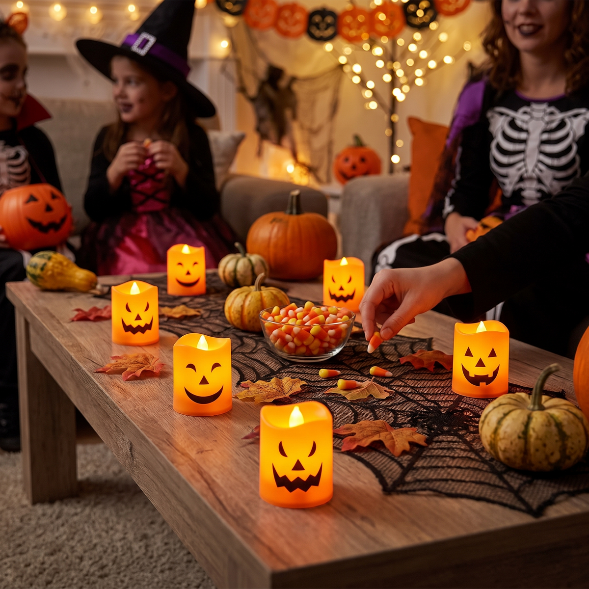 LED Flameless Halloween Jack-O'-Lantern Candle Lights