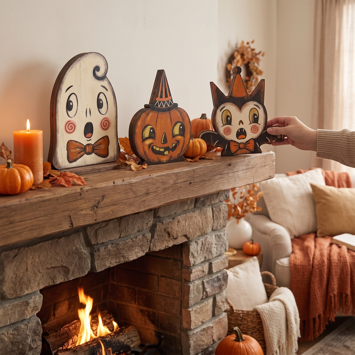 Harvest Halloween Wood Tabletop Signs (Set of 5)