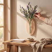 Wooden Wall Mounted Glass Flower Vase