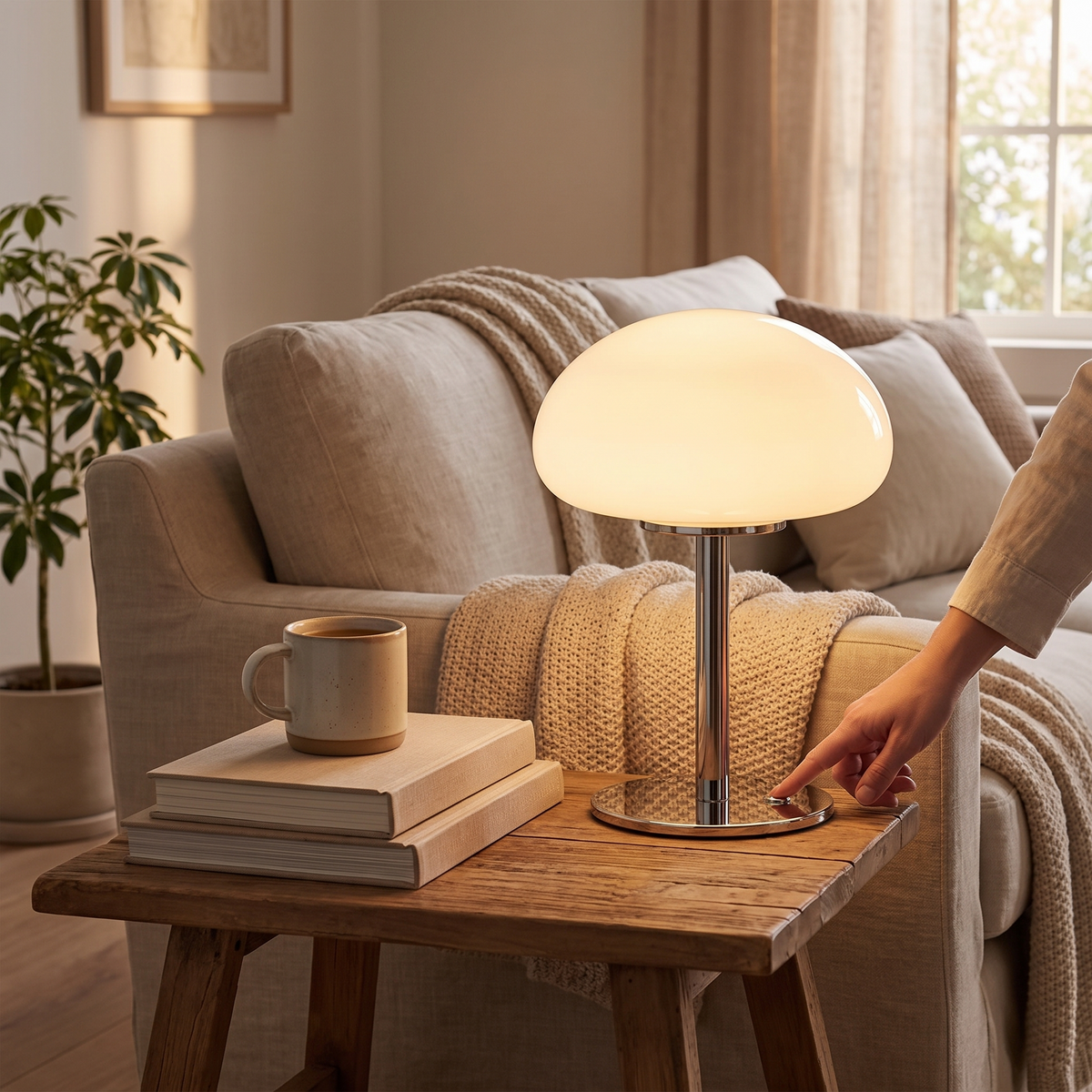 Zephyr Glass Mushroom Dome Lamp