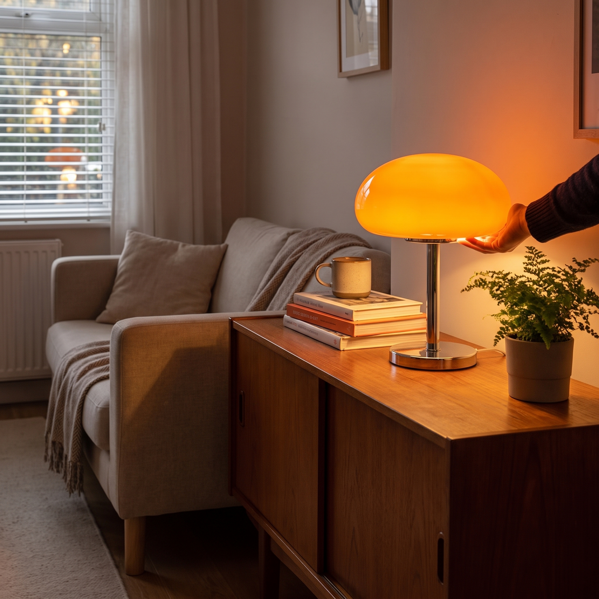 Zephyr Glass Mushroom Dome Lamp