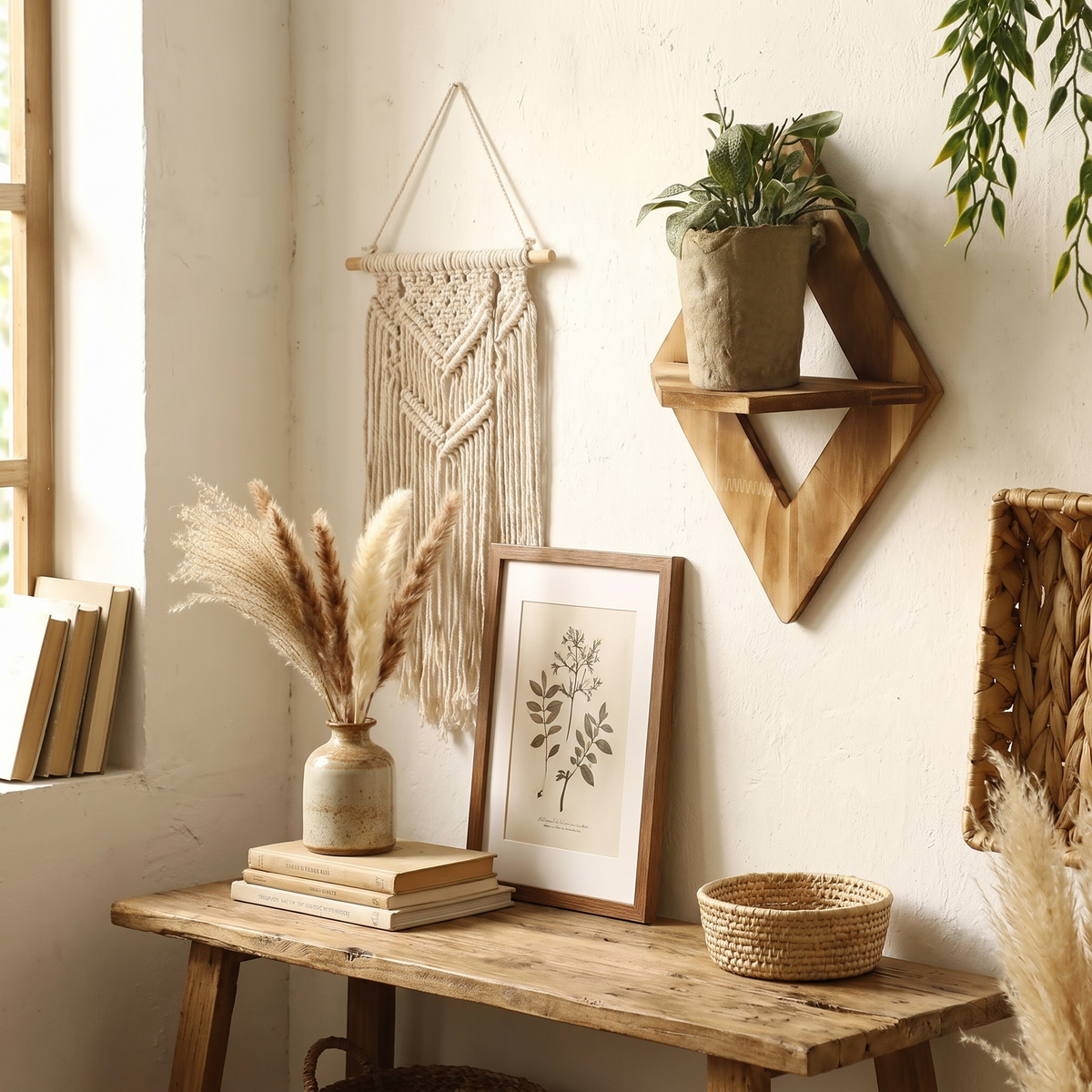 Vesper Geometric Wood Wall Shelf Set