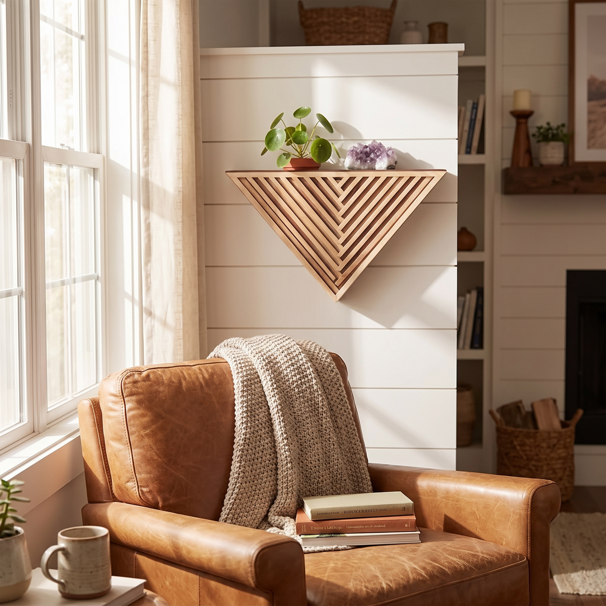 Alden Wooden Triangle Wall Planter
