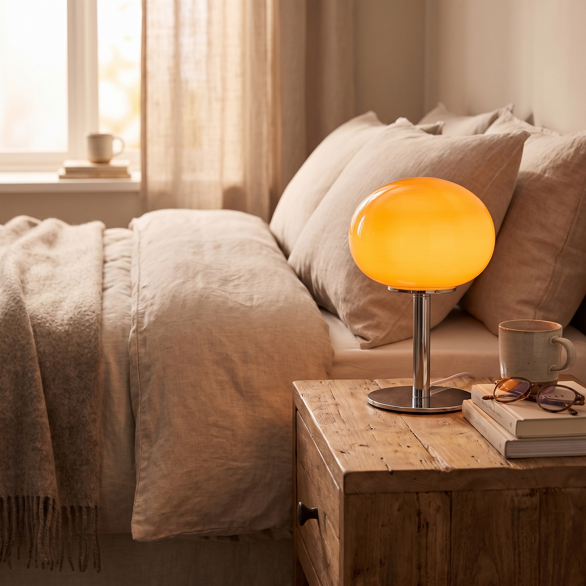 Nimbus Oval Bedside Lamp with USB Power