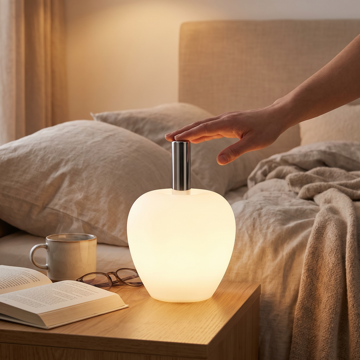 Glowing LED Touch Apple Lamp