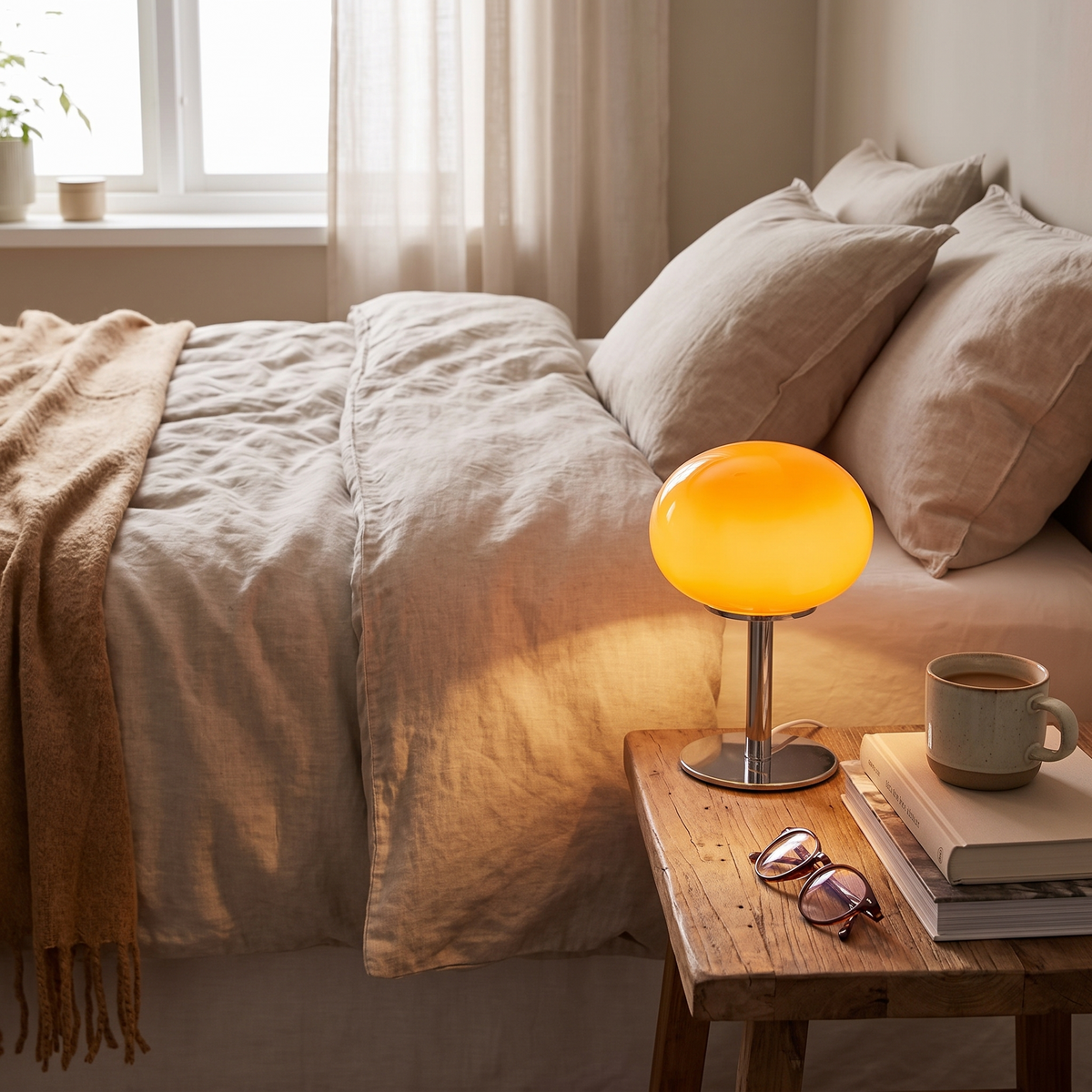 Nimbus Oval Bedside Lamp with USB Power