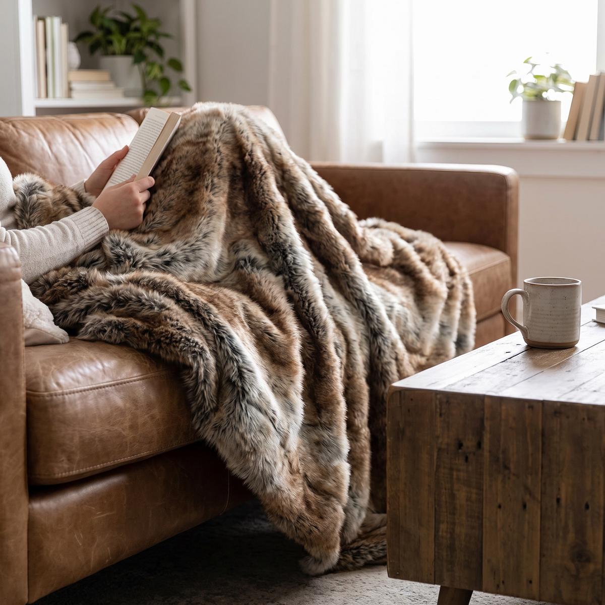 Harlow Plush Fur Throw Blanket