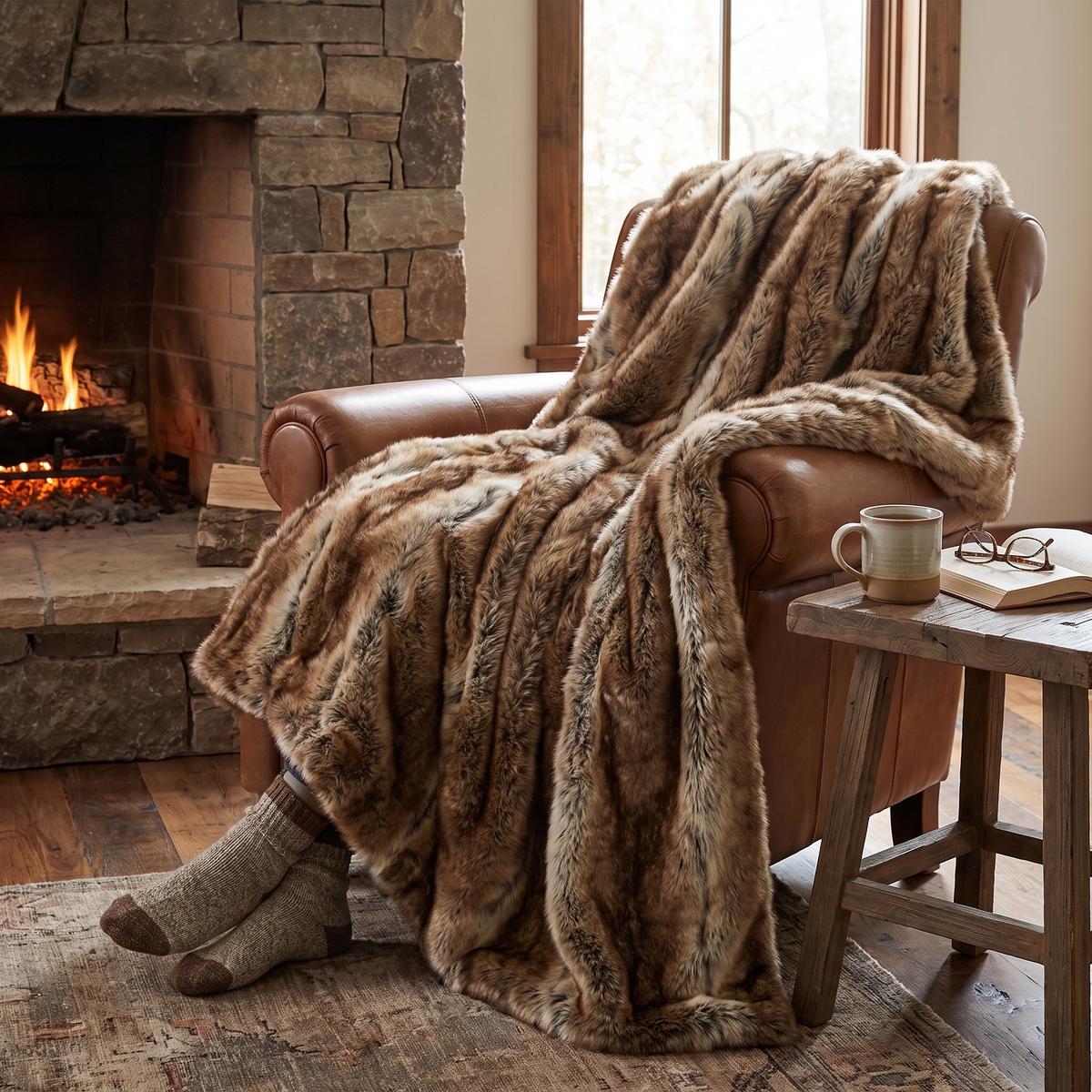 Harlow Plush Fur Throw Blanket