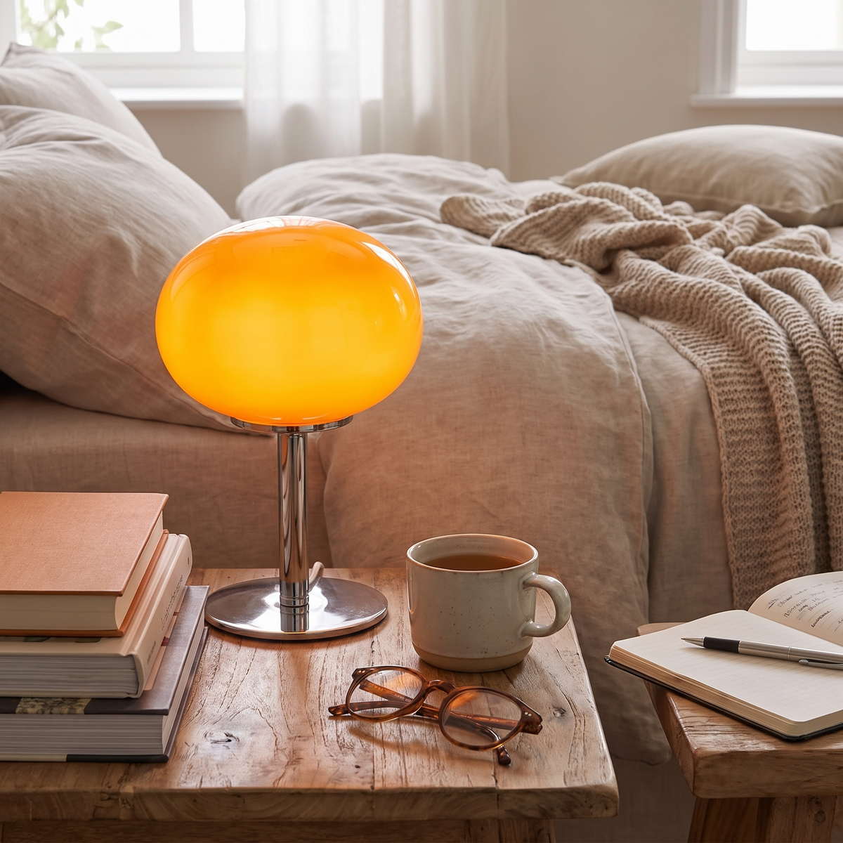 Nimbus Oval Bedside Lamp with USB Power