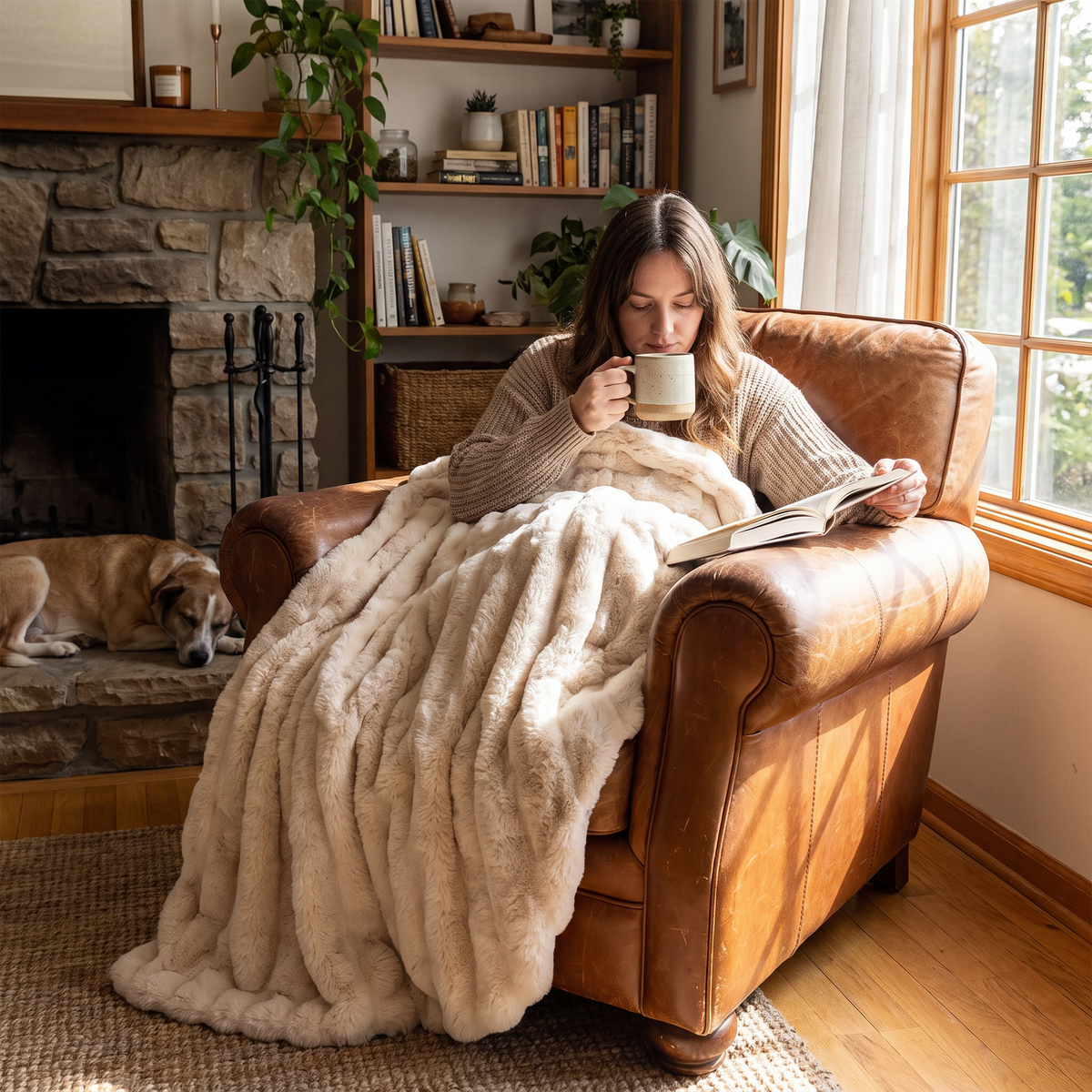 Everly Plush Sherpa Throw Blanket