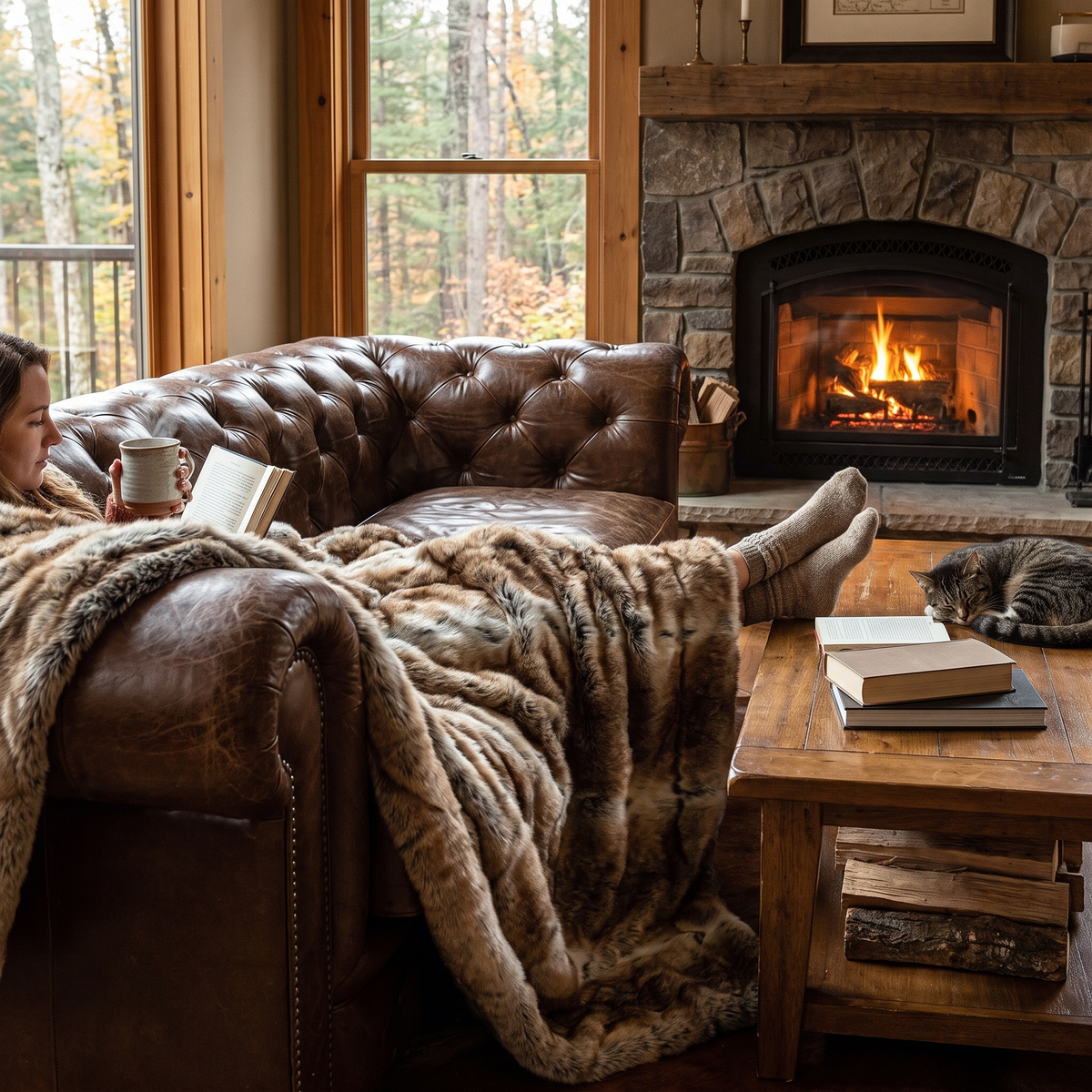 Harlow Plush Fur Throw Blanket