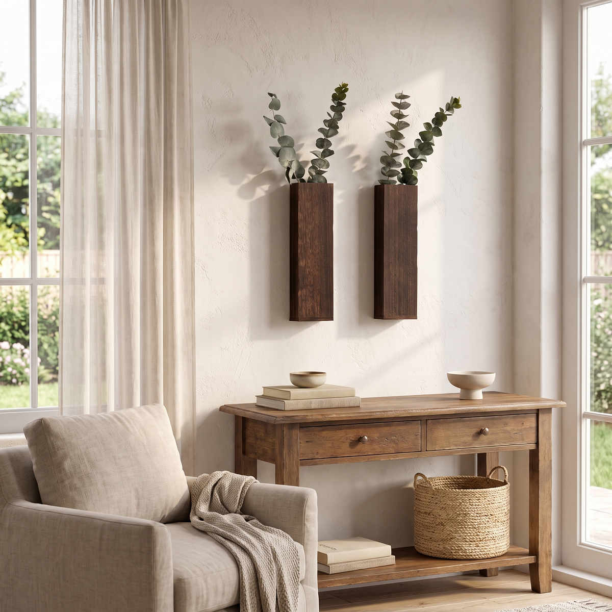 Wooden Vertical Wall Planters