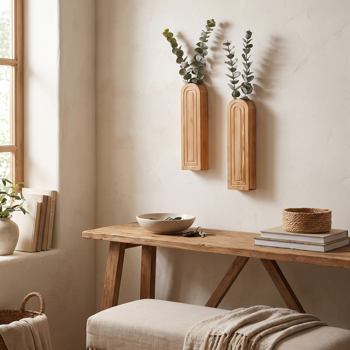 Arbor Curved Arch Wood Wall Vase