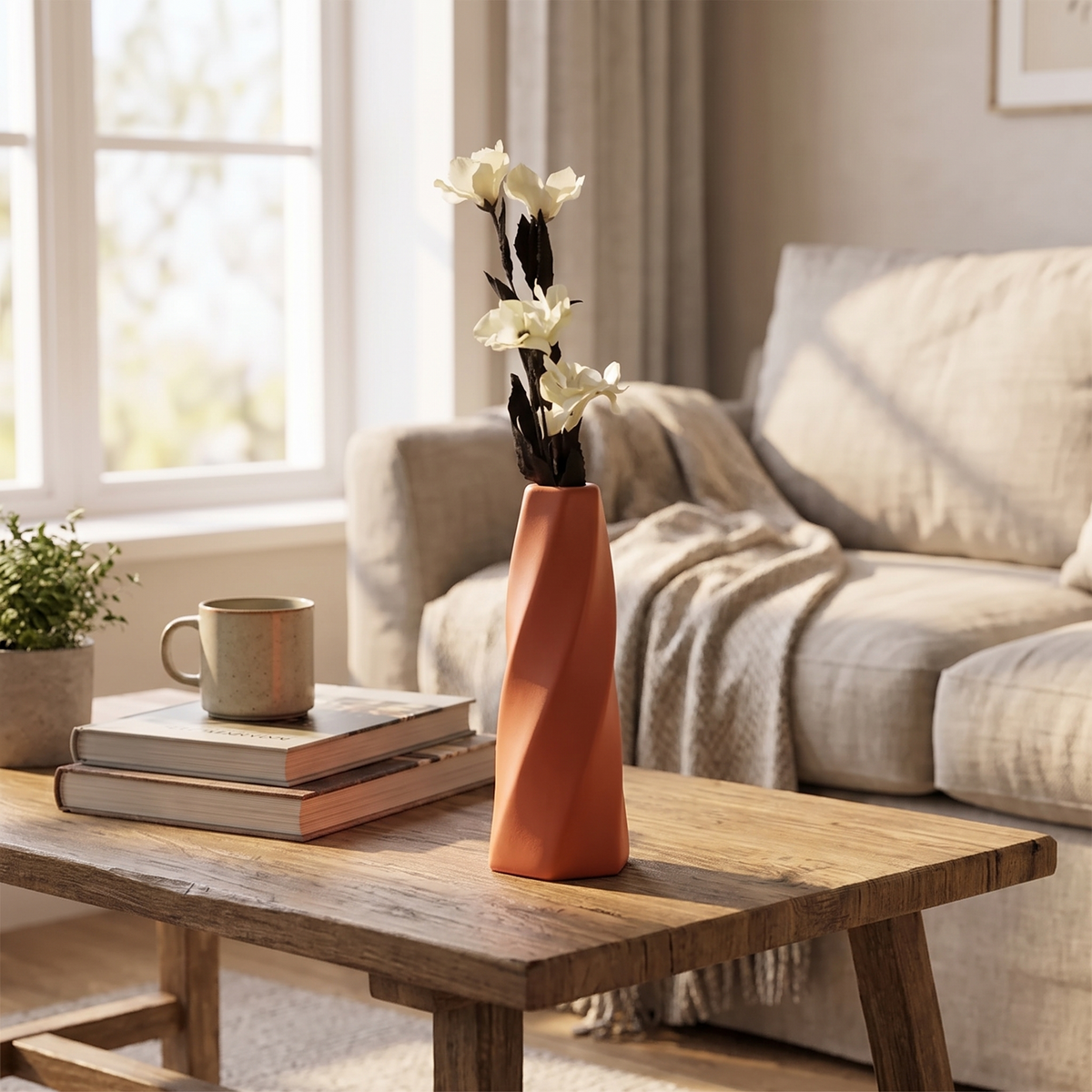 Prism Faceted Ceramic Vase