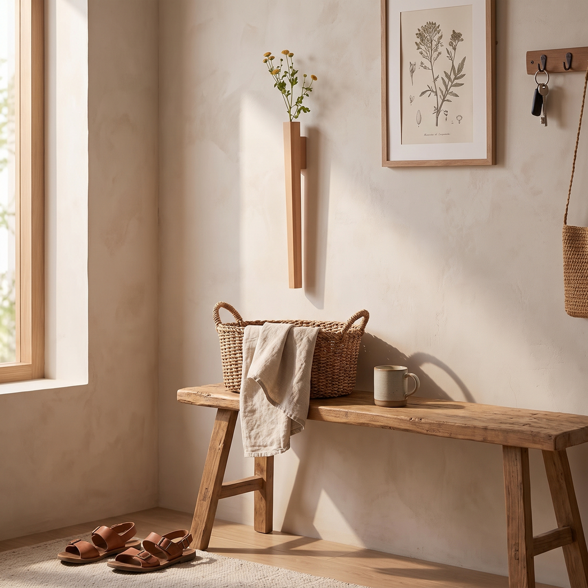 Paloma Wall-Mounted Skinny Wooden Vase