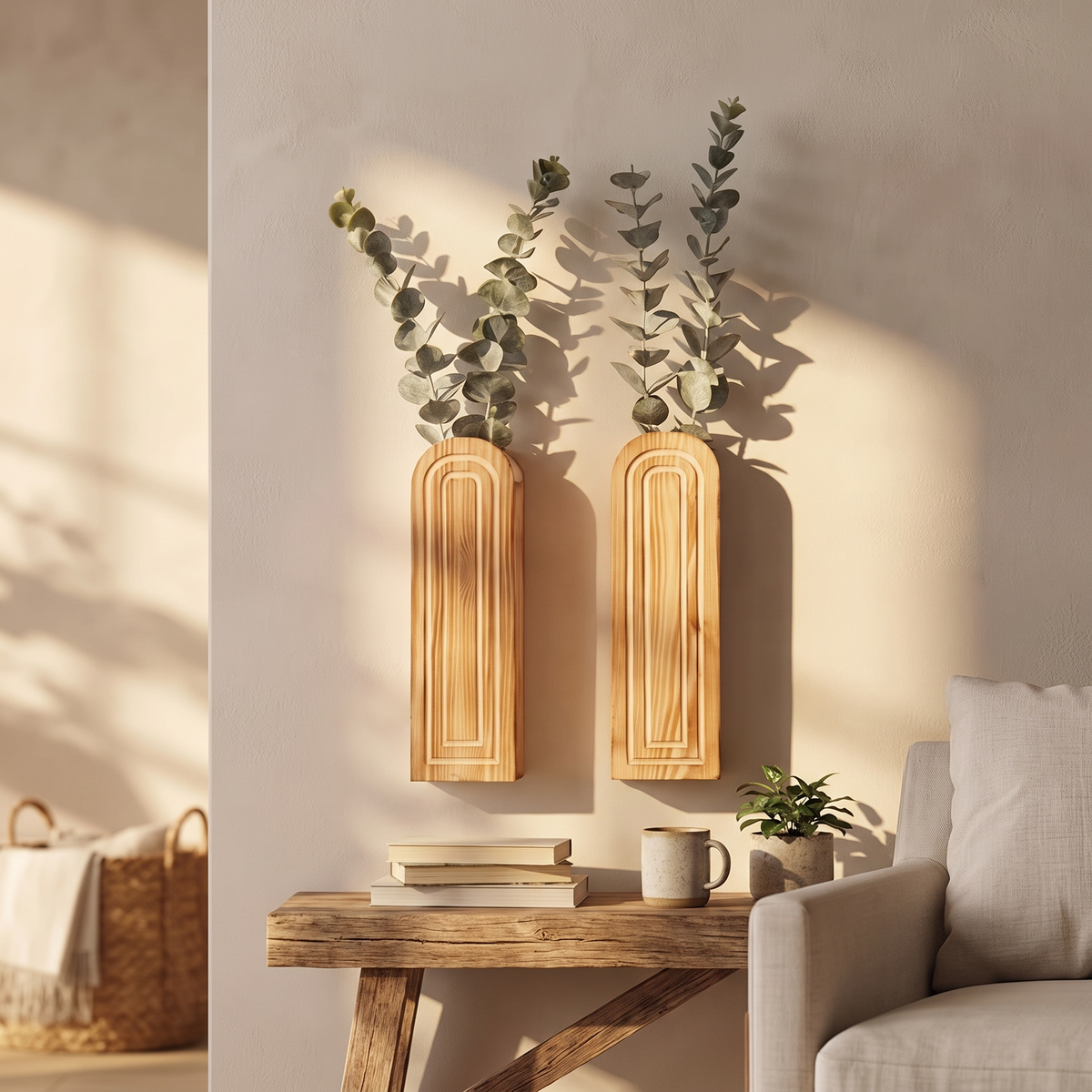 Arbor Curved Arch Wood Wall Vase