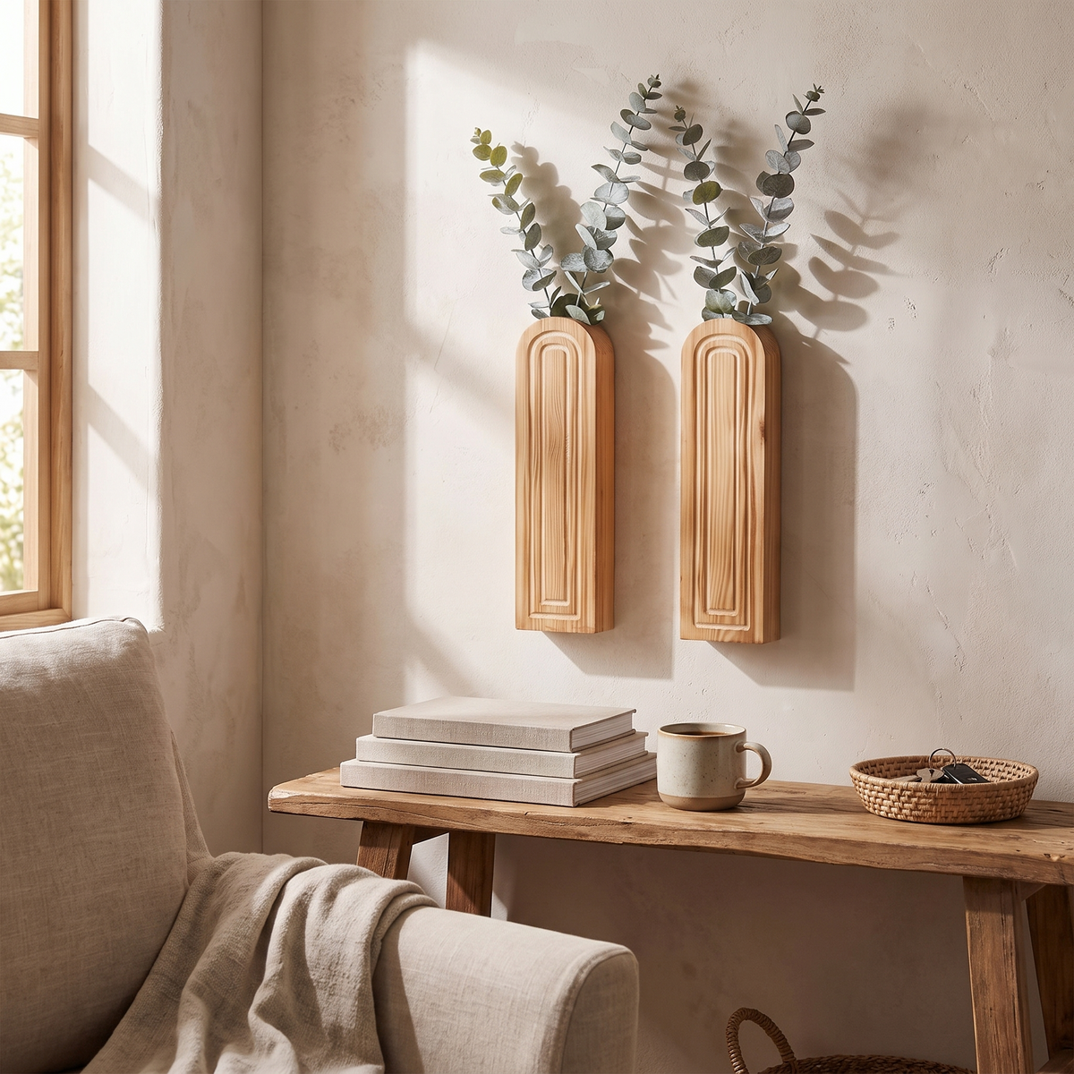 Arbor Curved Arch Wood Wall Vase