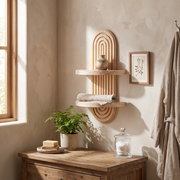 Calista Arched Wood Wall Shelf
