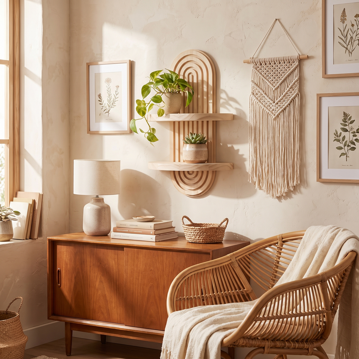 Calista Arched Wood Wall Shelf