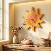 Solstice Sun-Shaped Wood Wall Clock
