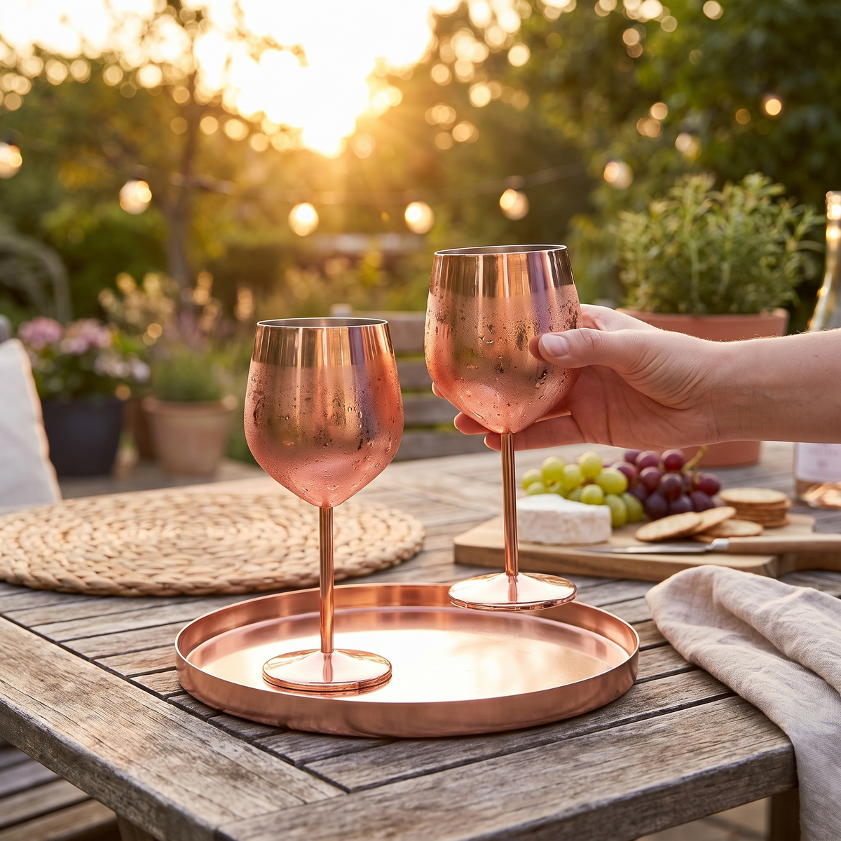 Cassara Stainless Steel 6-Piece Glassware Set