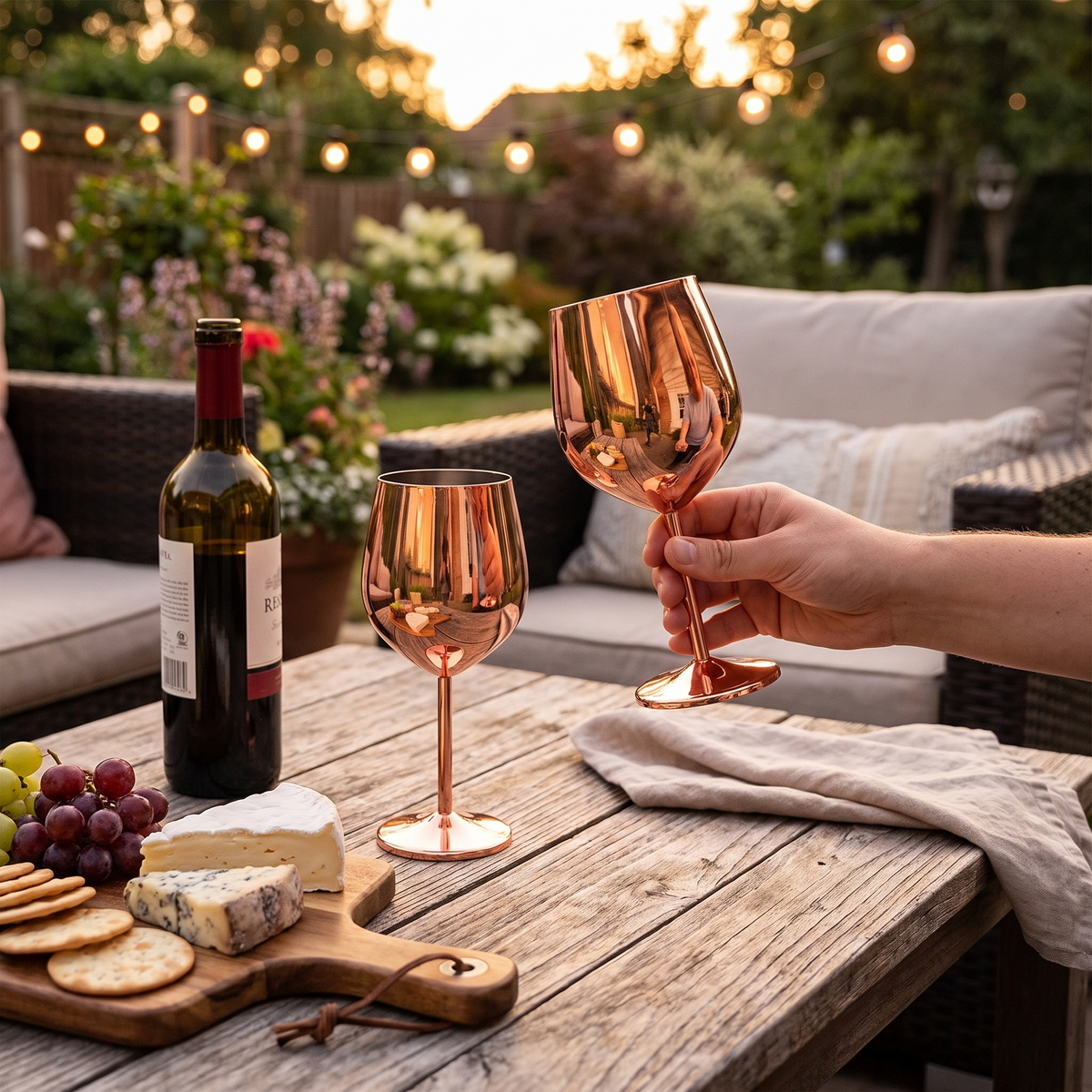 Cassara Stainless Steel 6-Piece Glassware Set