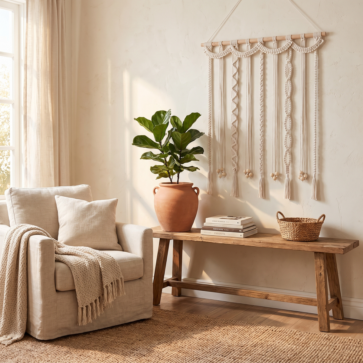 Paloma Macrame Boho Hanging Wall Photo Display