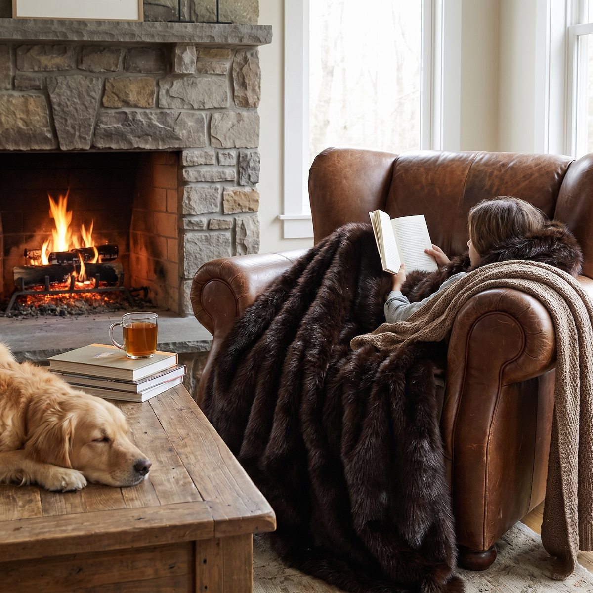 Morino Luxury Faux Fur Throw Blanket