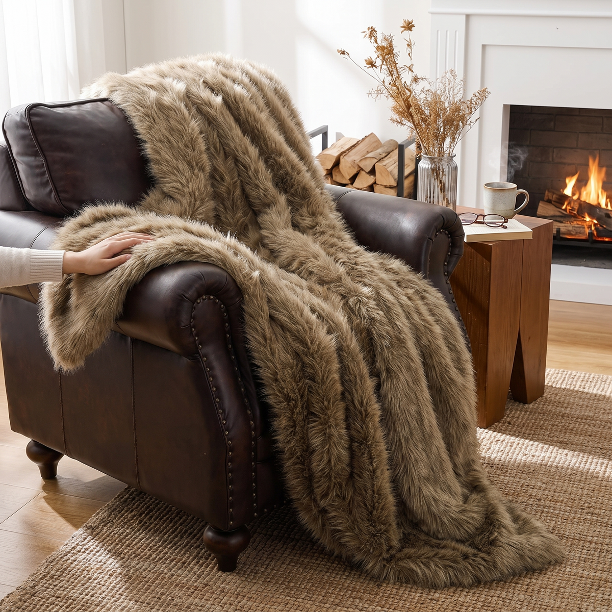 Morino Luxury Faux Fur Throw Blanket
