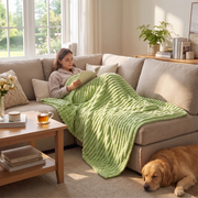 Meadow Soft Textured Coral Fleece Throw Blanket