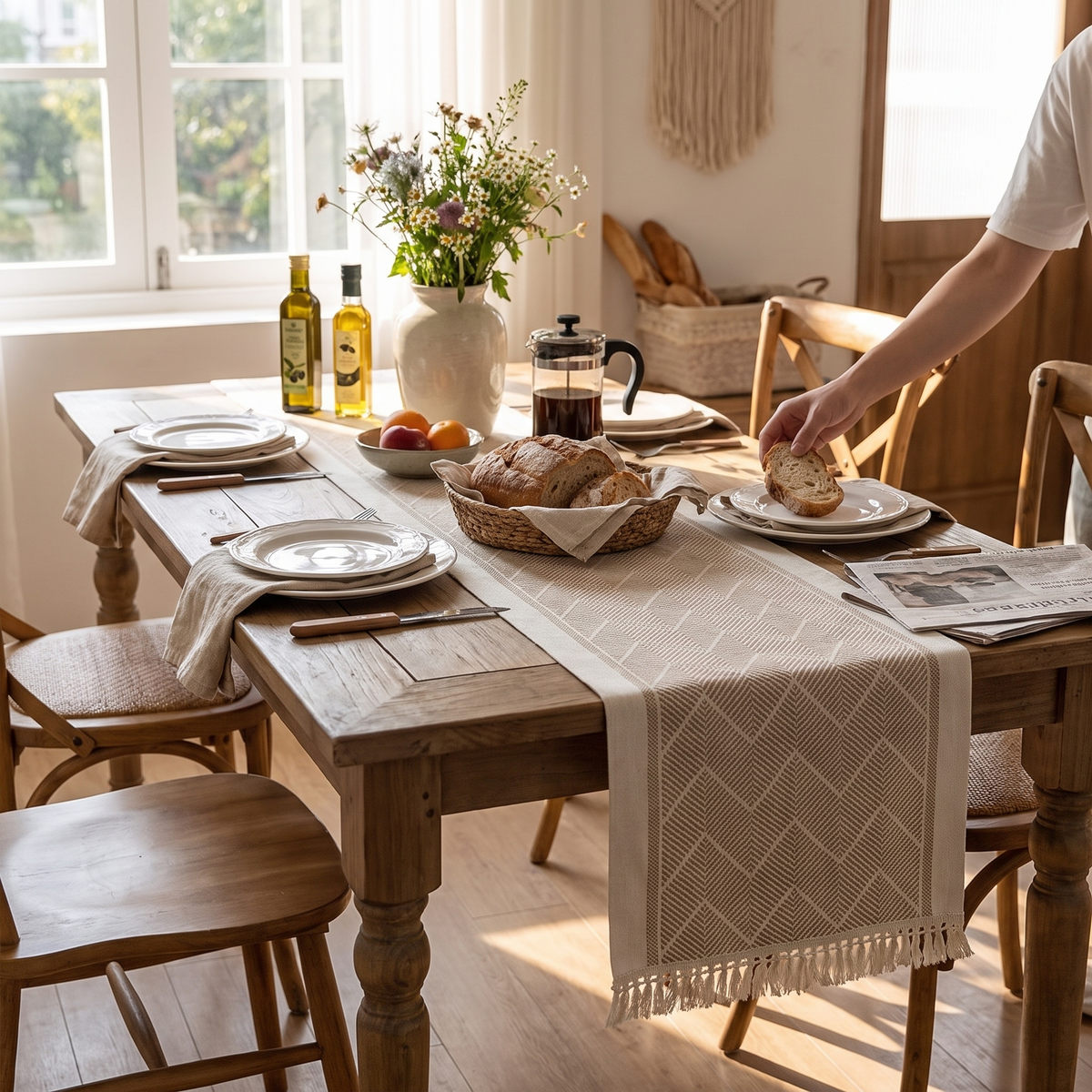 Meadow Cotton Woven Table Runner