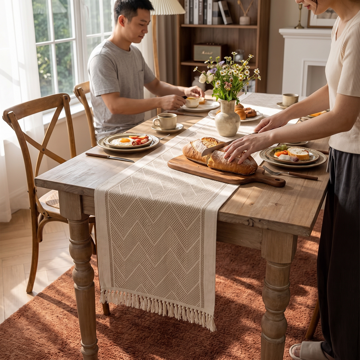 Meadow Cotton Woven Table Runner