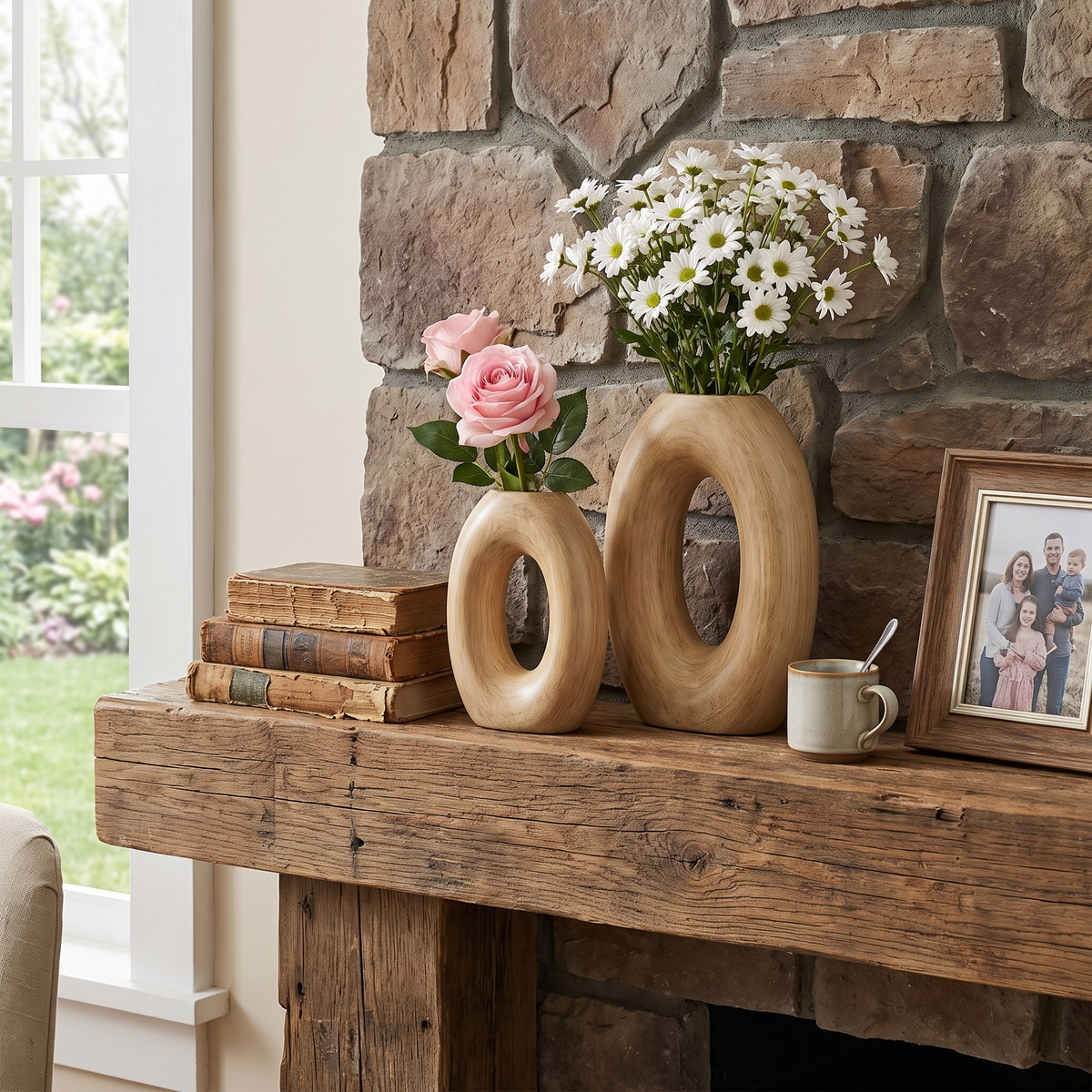 Vidal Oval Wood Hydroponic Vase 2-Piece Set