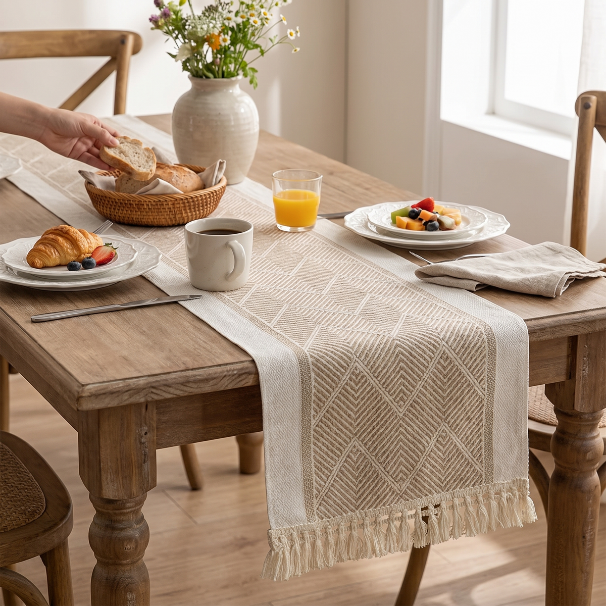 Meadow Cotton Woven Table Runner