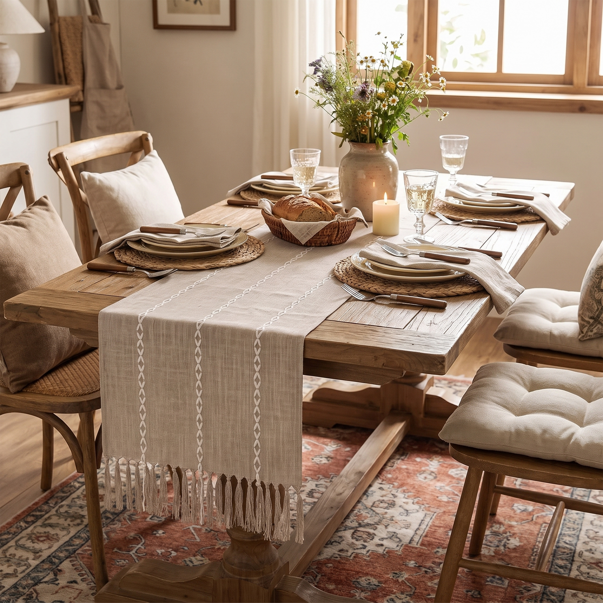 Kinley Rustic Linen Table Runner